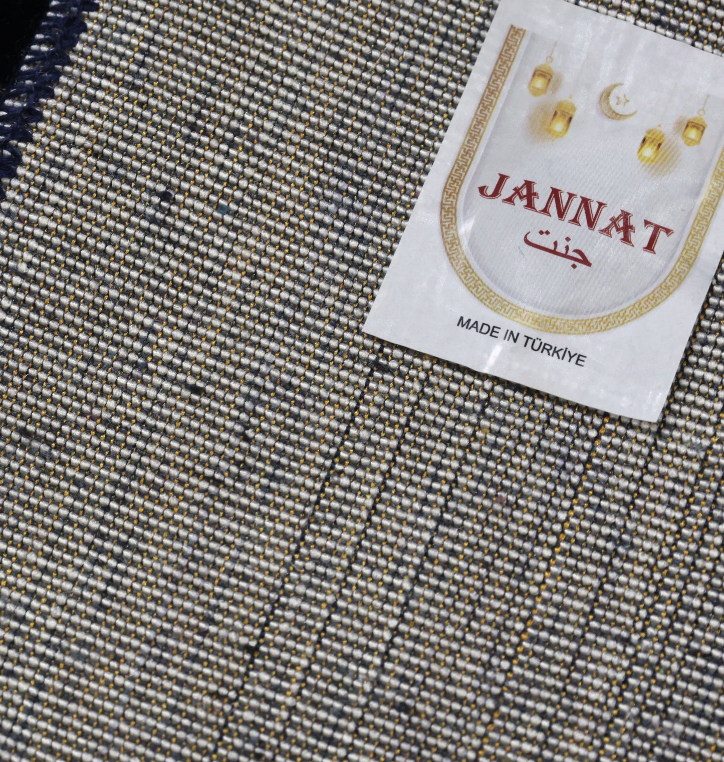 Luxury Chenille Kiswa Kaaba Islamic Prayer Rug | Premium Comfortable Dark Blue Muslim Prayer Mat