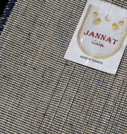 Luxury Chenille Kiswa Kaaba Islamic Prayer Rug | Premium Comfortable Dark Blue Muslim Prayer Mat