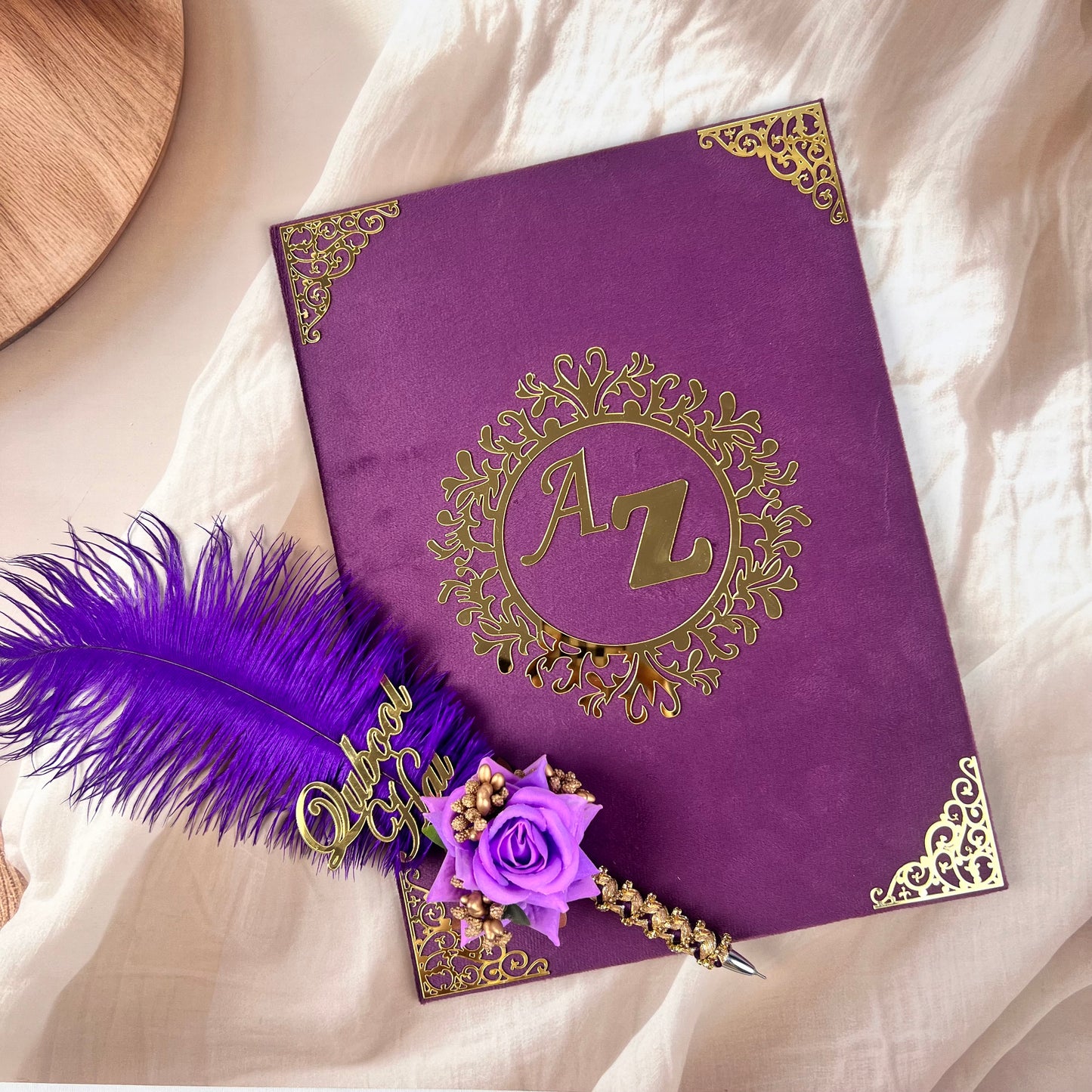 Al-Hadaya Purple Nikkah Set | Luxury Islamic Wedding Hamper with Qur’an, Tasbeeh & Prayer Essentials| Full Hamper Set