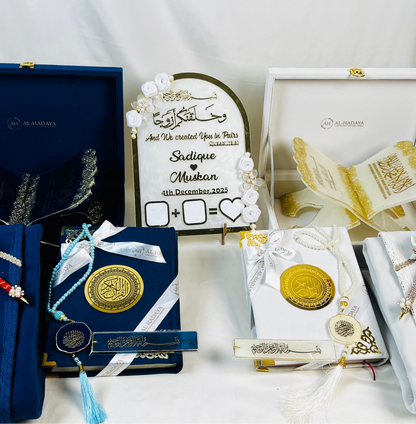 The Ultimate Couple Hamper | Quran Gift Set | Nikah Gift| Blue & White
