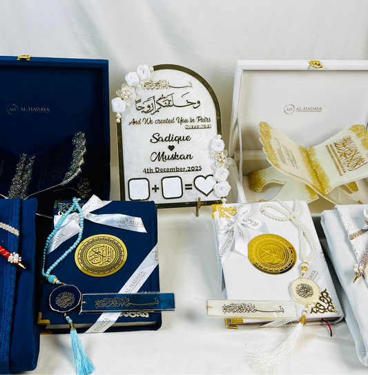The Ultimate Couple Hamper | Quran Gift Set | Nikah Gift| Blue & White