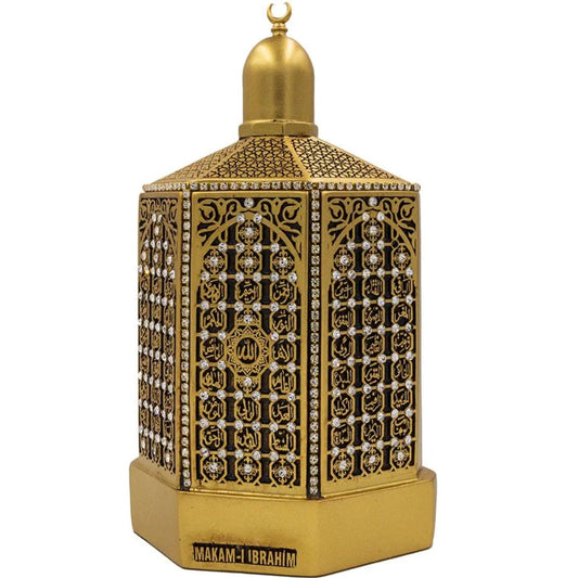 Golden Maqam-e-Ibrahim Turkish Islamic home decor replica with rhinestone details