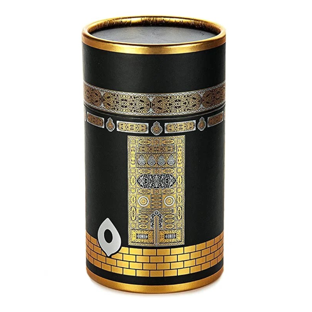 Islamic Prayer Gift Set – Kaaba Design Cylinder Box with Rug & Beads