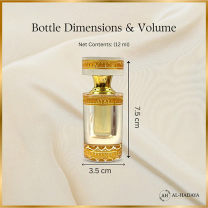 Jannat-ul-Firdaus attar, floral and earthy fragrance, alcohol-free, 12ml elegant bottle