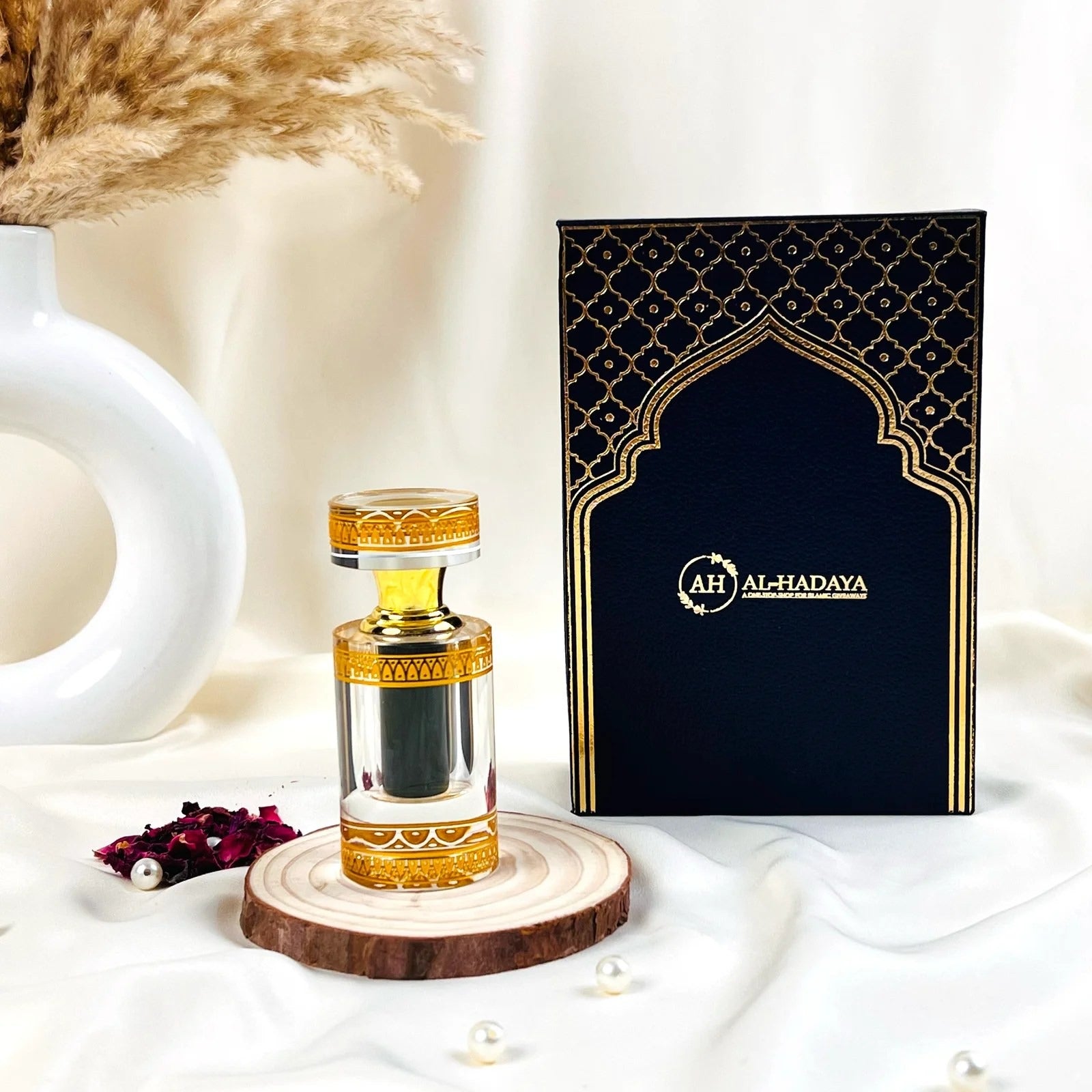 Jannat-ul-Firdaus Attar 12ml in elegant crystal bottle, pure alcohol-free luxury perfume oil