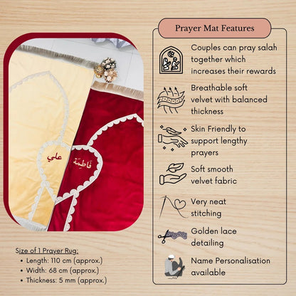 Islamic Wedding Gift Couple Prayer Mats – Premium Nikah Gift for Muslim Couples