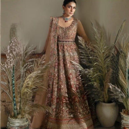 Luxury bridal lehenga choli for women featuring heavy embroidery and 12-panel design.