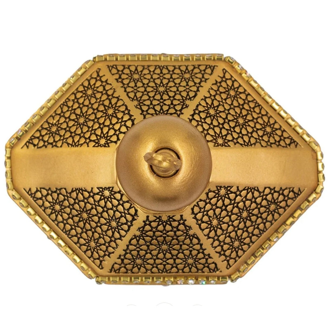 Rhinestone-studded Maqam Ibrahim replica used as luxury Islamic home ornament