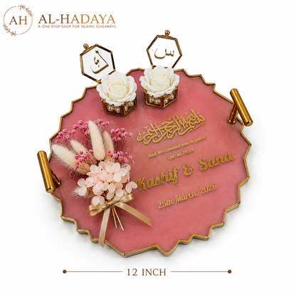 Personalized Islamic Engagement Ring Tray For Engagement Ceremony & Ring Presentation Decor