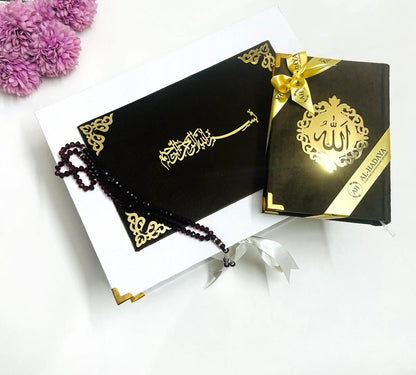 Chocolate Brown Islamic Prayer Essentials Gift Set