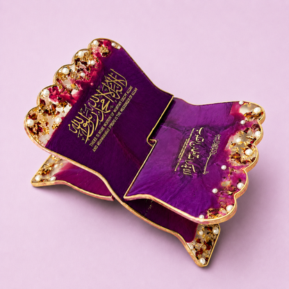 Amethyst Bloom Purple Rehal – Handcrafted Quran Display Stand
