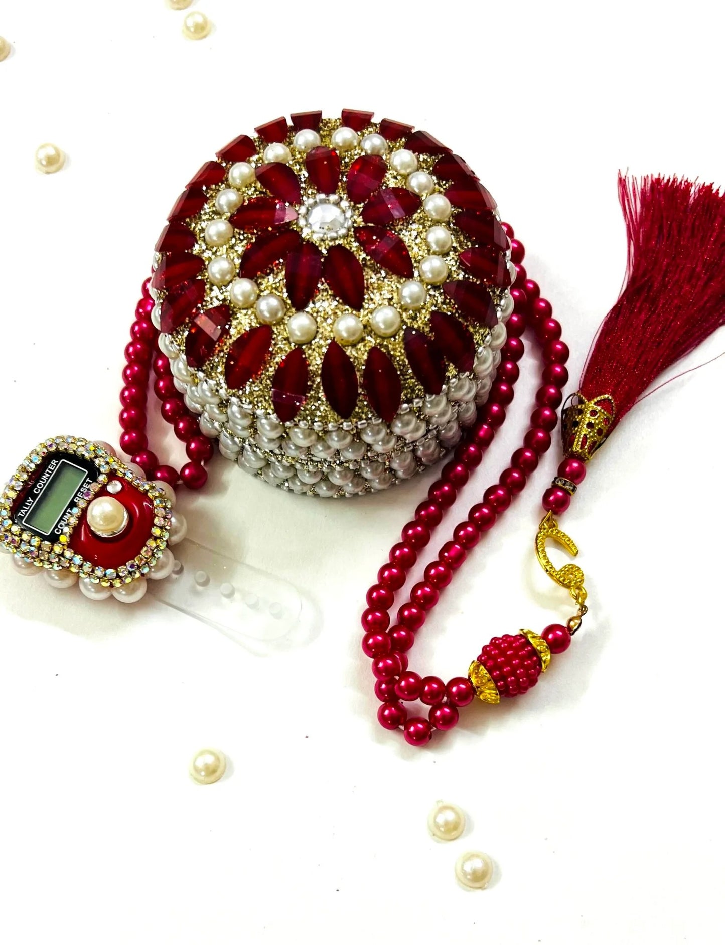 Red Aesthetics Islamic Turkish Tasbih Set
