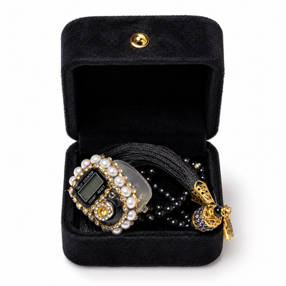 Luxury Black & Gold Tasbih Gift Set | Digital Zikr Counter Gift Box