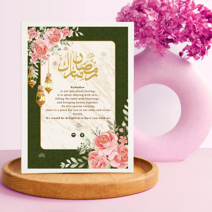 Ramadan Iftar Invitation Floral Design | Digital Download