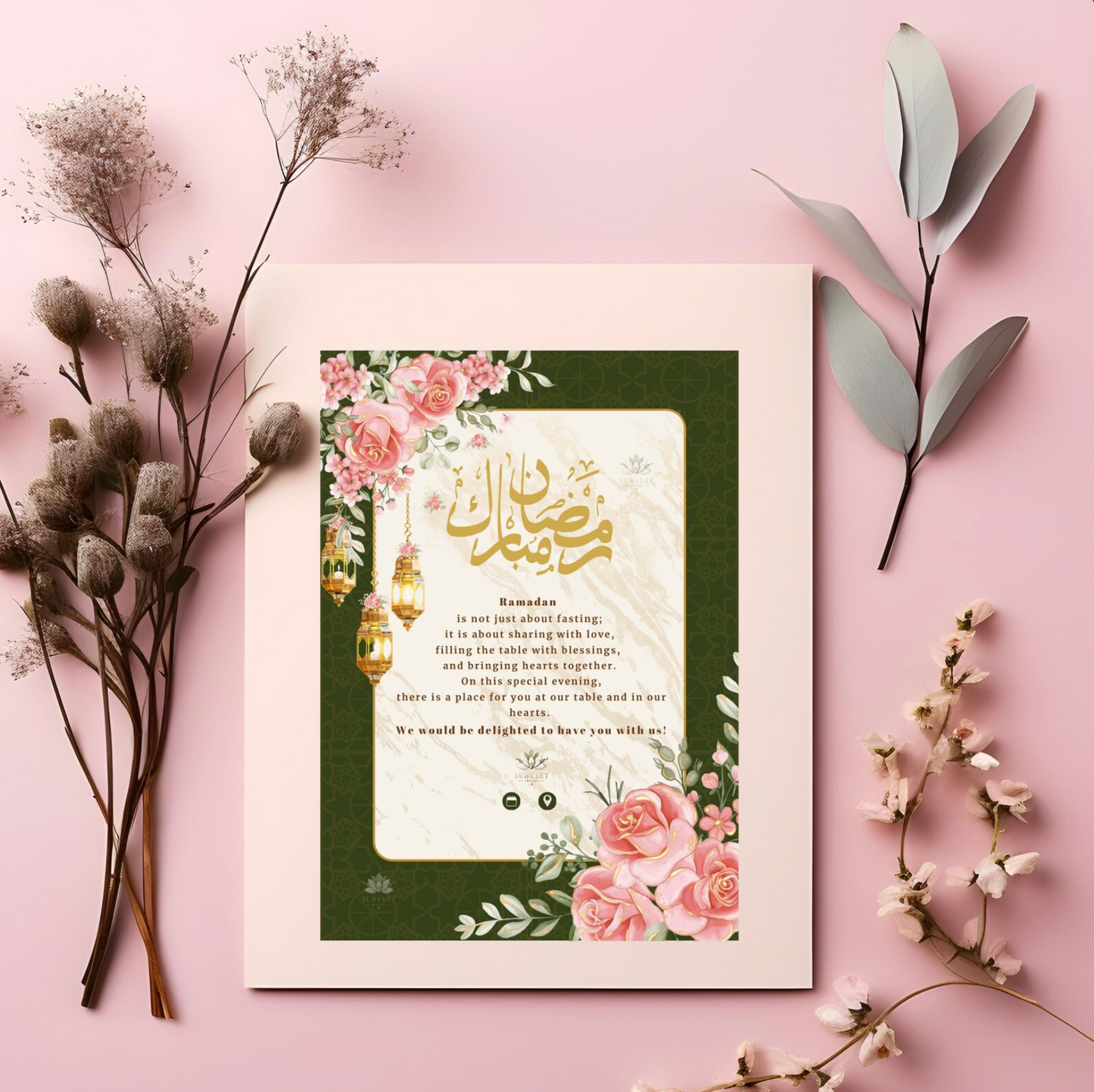Ramadan Iftar Invitation Floral Design | Digital Download