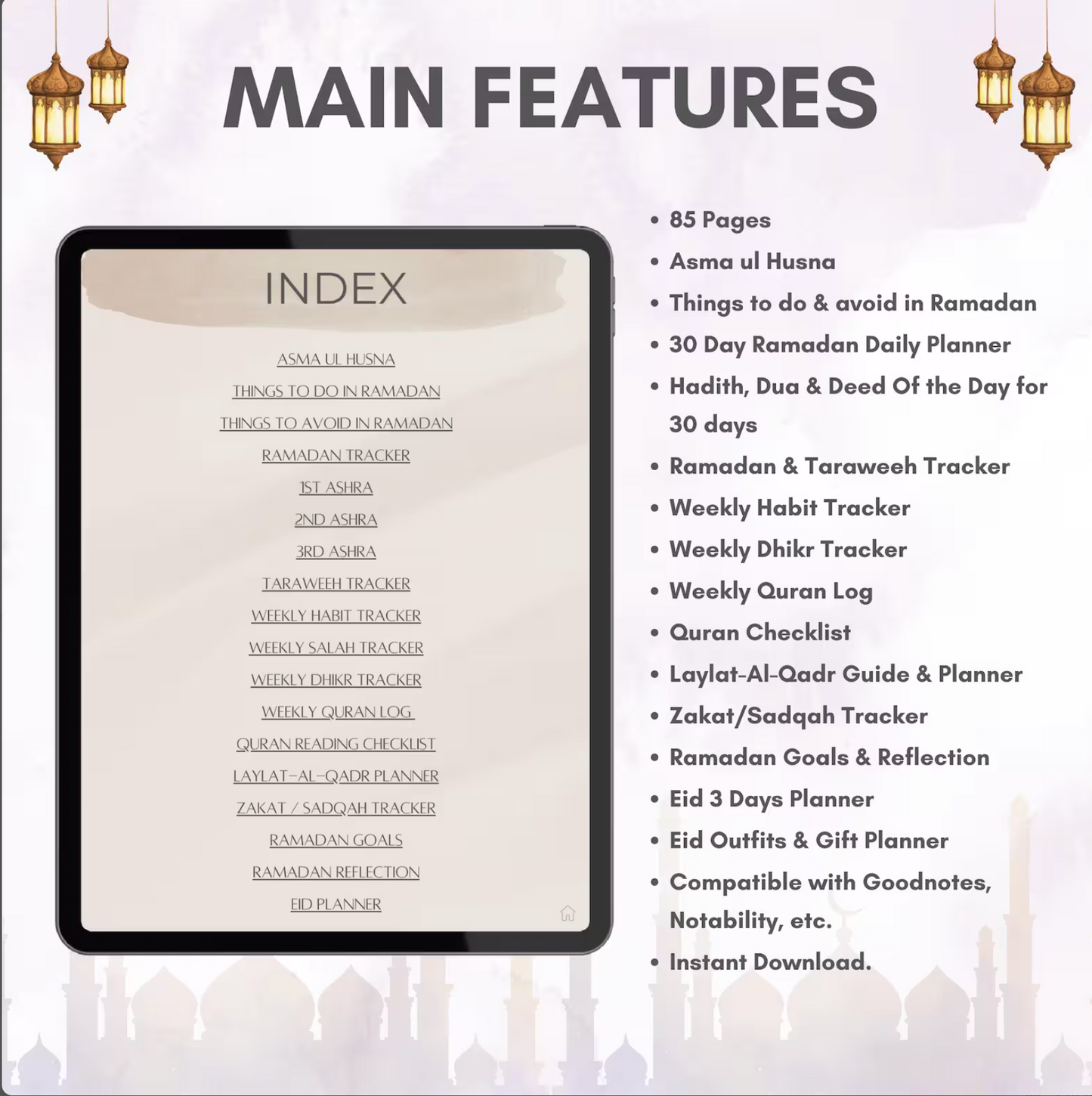 Ramadan Planner 2026, 30 Days Planner, Digital Download Only