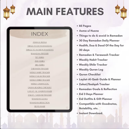 Ramadan Planner 2026, 30 Days Planner, Digital Download Only