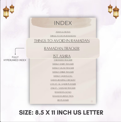 Ramadan Planner 2026, 30 Days Planner, Digital Download Only