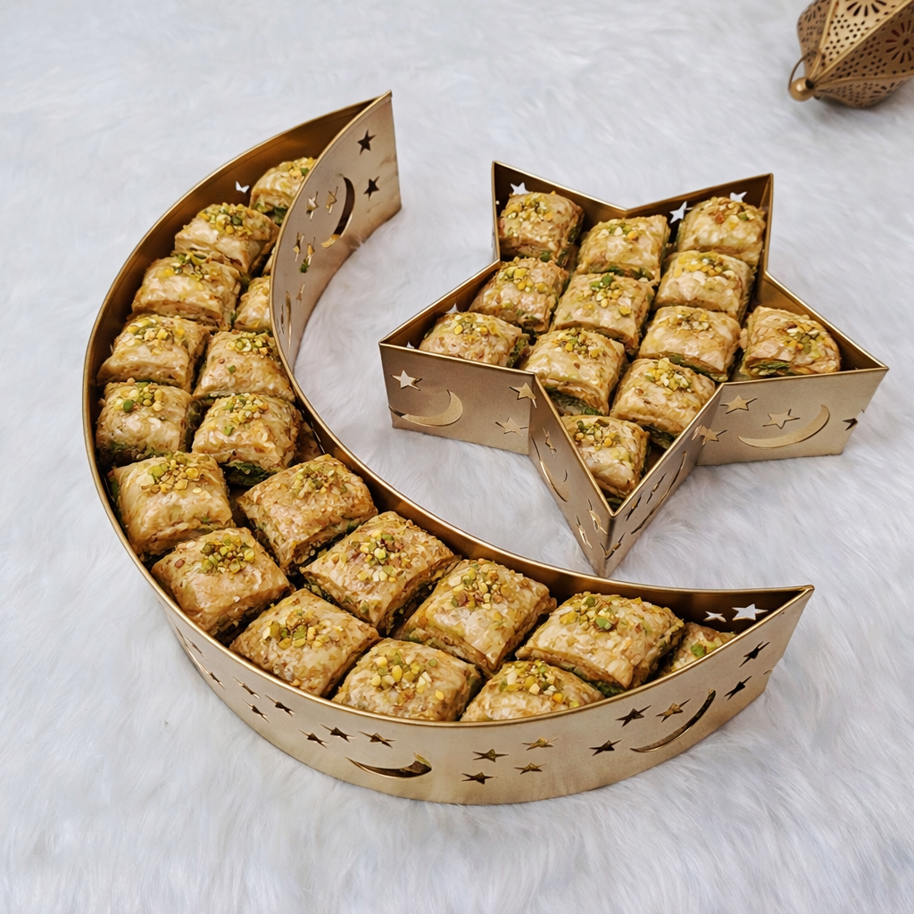 Eid Noor Crescent Tray with Sweets for Family