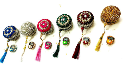 Elegant Islamic Tasbih Gift Set – Handcrafted Prayer Beads with Studded Counter