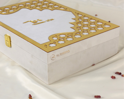 Velvet Covered Customisable Wedding Islamic Luxurious Quran Box – Handmade | Luxury Special Quran Storage Box