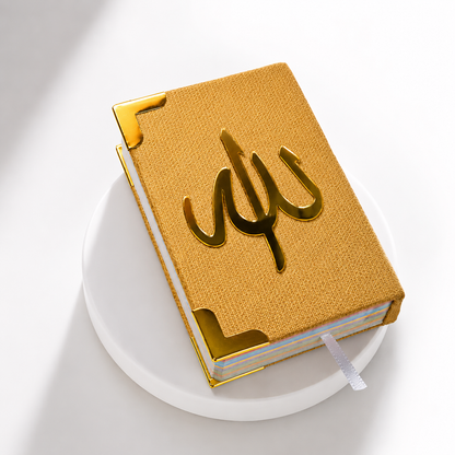 Kids Barkate Jariyah Aesthetic Mustard yellow Hamper | Prayer Mat with Name Customisation Option | Soft Velvet Prayer Rug |