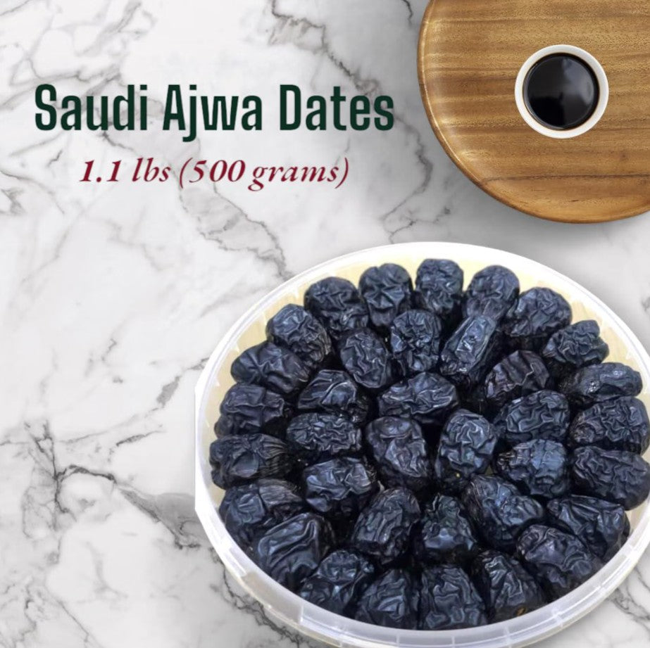 Saudi Ajwa Dates 1.1 lbs (500 grams) Fresh Dates from Madina