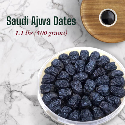 Saudi Ajwa Dates 1.1 lbs (500 grams) Fresh Dates from Madina
