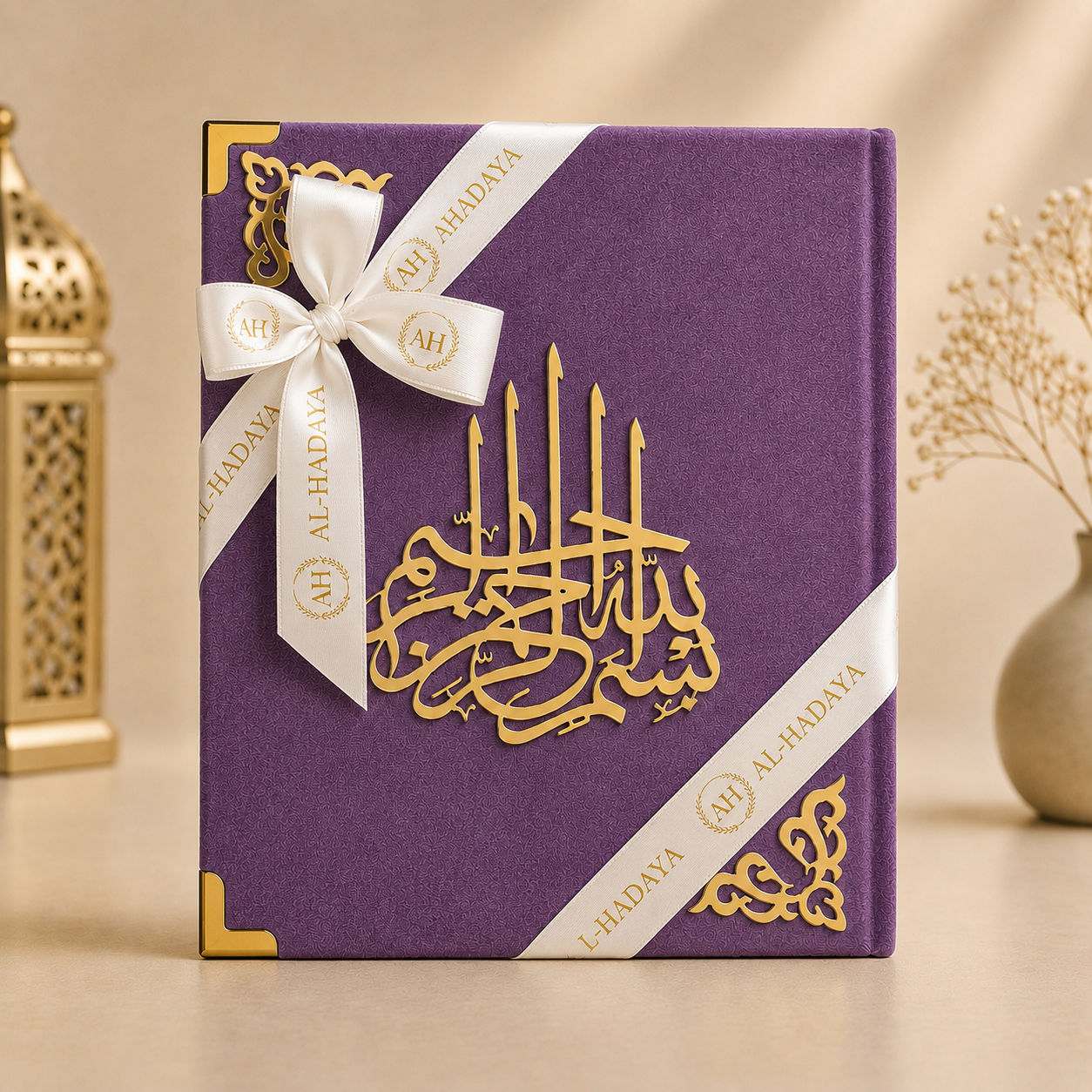 Crystal-Tufted Barkat-e-Jariyah Hampers  Quran Gift Set | Color-Lavender