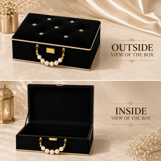 Black Luxe Diamond-Studded Velvet Gift Box.