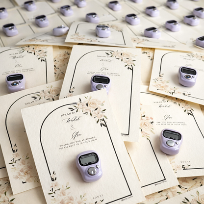 Tasbih Wedding Favors with Digital Counter | Custom Islamic Wedding Return Gift | Bride & Groom Names + Date
