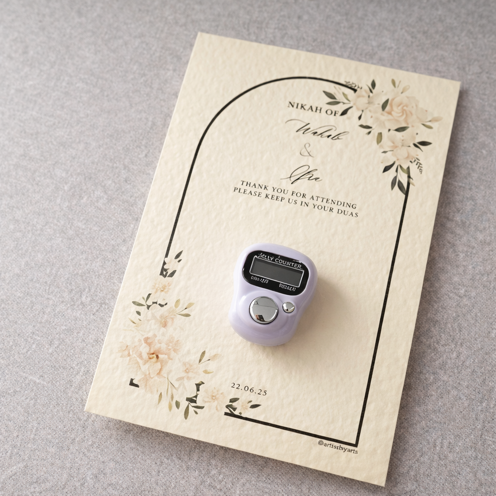 Tasbih Wedding Favors with Digital Counter | Custom Islamic Wedding Return Gift | Bride & Groom Names + Date
