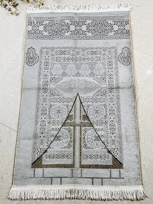 Turkish Islamic Prayer Mat | Soft & Comfortable Turkish Prayer Rugs/Janamaz - Grey