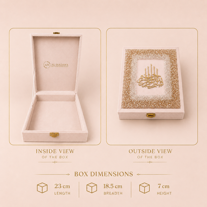 Luxury Misty Rose Velvet Quran Gift Set with Premium Presentation Box