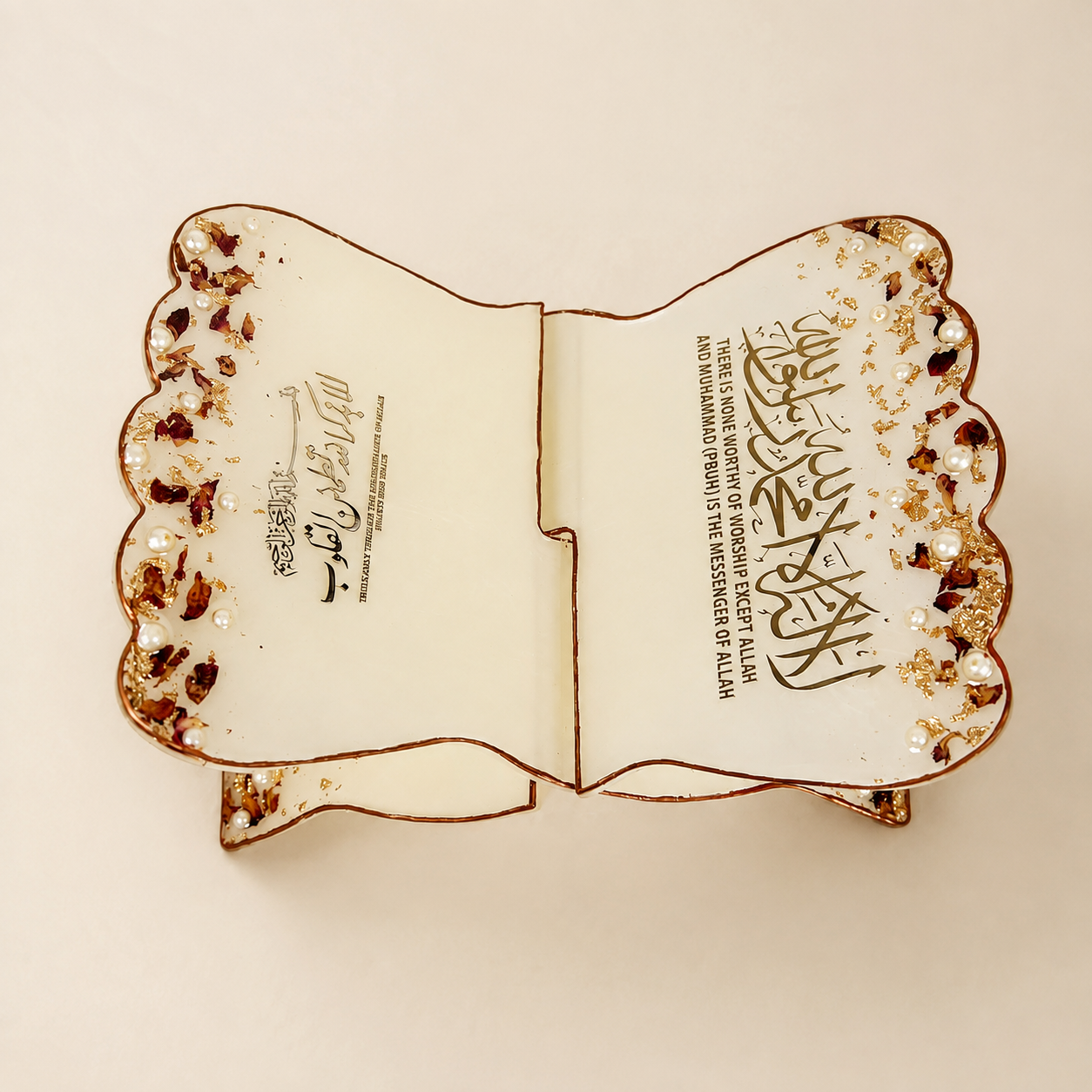 Crystal-Tufted Barkat-e-Jariyah Hampers  Quran Gift Set | Color-Pearl White