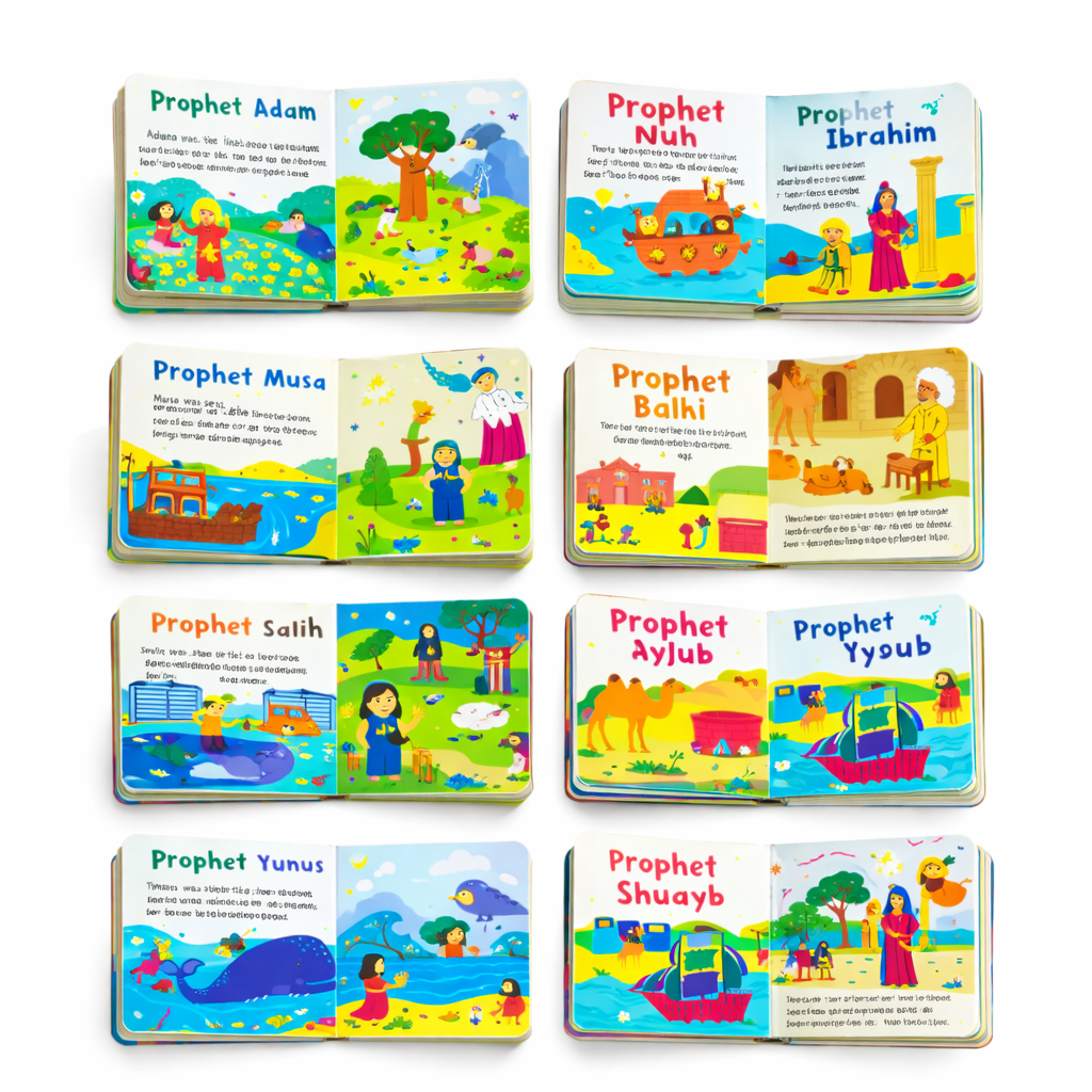 📚 Islamic Learning for Kids – Quran Stories Chunky Board Book Set (10 Books) Each book size: approx. 10 × 10 cm (around 4 × 4 inches)