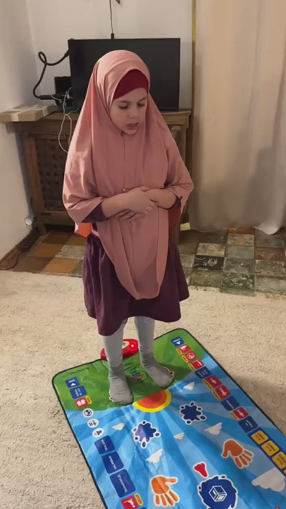 Educational Interactive Kids Prayer Mat | MY SAJADAH | MY SALAH MAT| Fun Easy and Interactive Adult Version Rainbow Colour