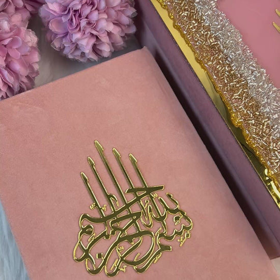 Luxury Pink Velvet Quran Gift Set.