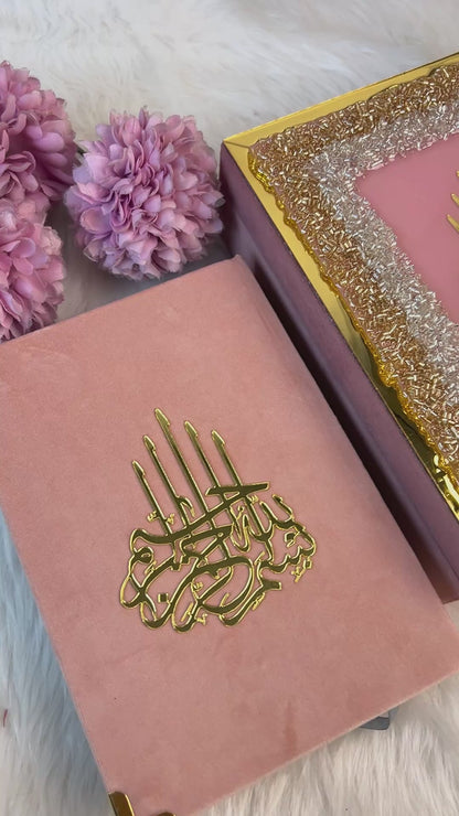 Luxury Pink Velvet Quran Gift Set.
