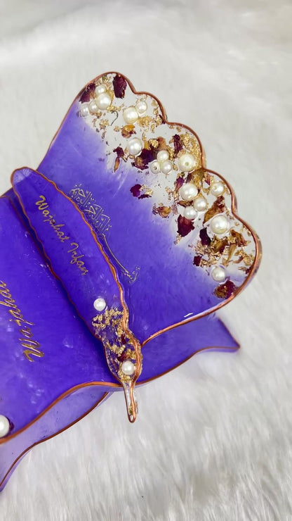 Resin Purple Rehal Stand with Bookmark – Islamic Gift