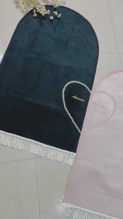 Luxury His and Hers Prayer Mat Set with names
