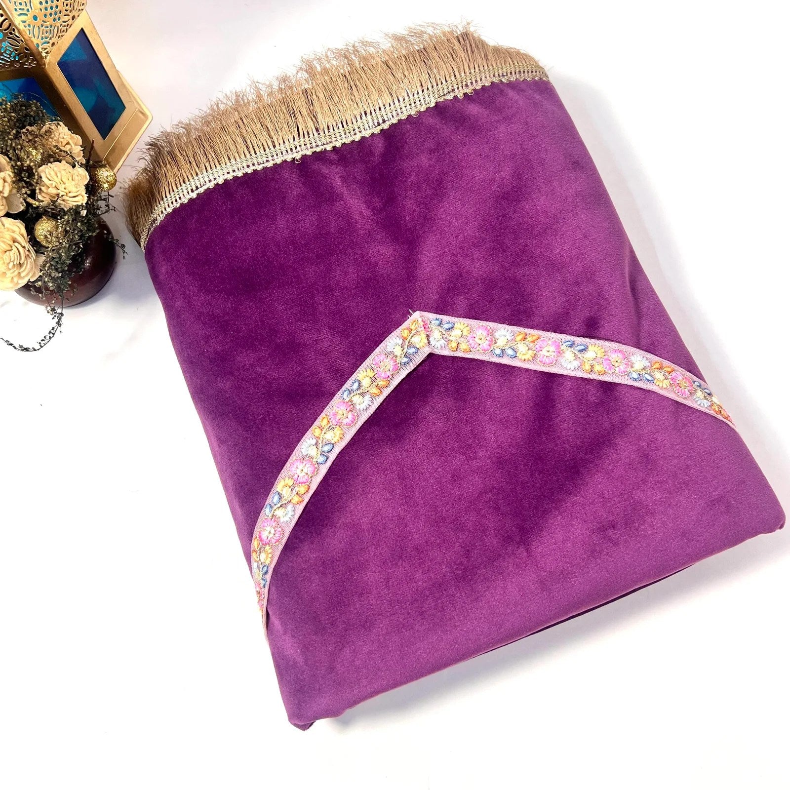 purple velvet prayer mat 