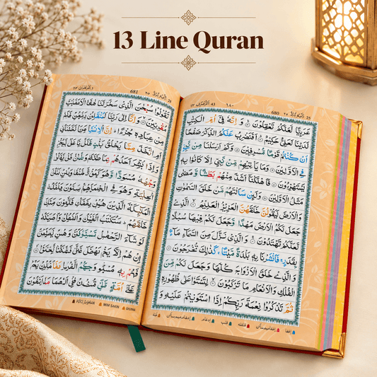 Red Velvet Arabic Colour-Coded Quran Glossy Pages.
