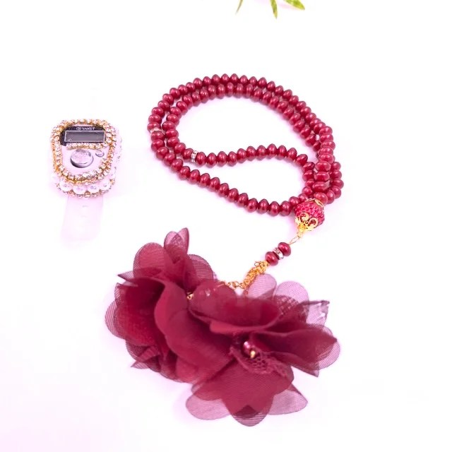 red turkish tasbeeh and digital counter