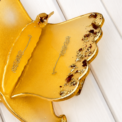 Premium Resin Art Quran Stand (Rehal) | Dried Flowers & Gold Flakes - Islamic Gift for kids