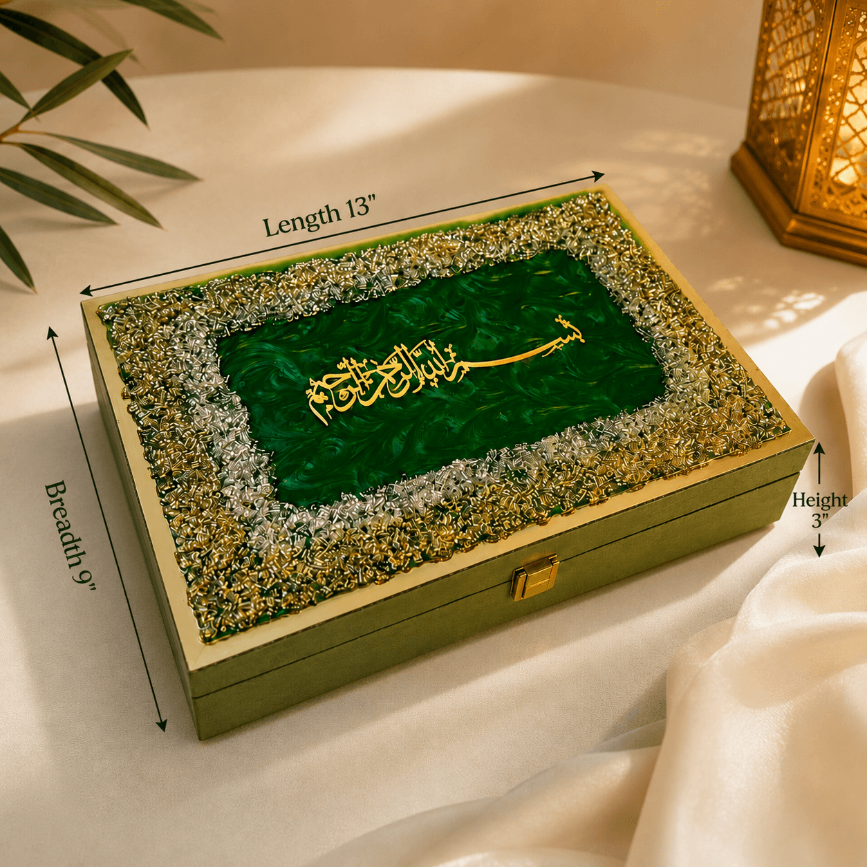 Premium Green Resin Gift Box | Luxury Keepsake Gift Box.