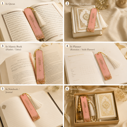 Epoxy Resin Islamic Bookmark ( Quran Nishani )  | Elegant Quran Page Marker